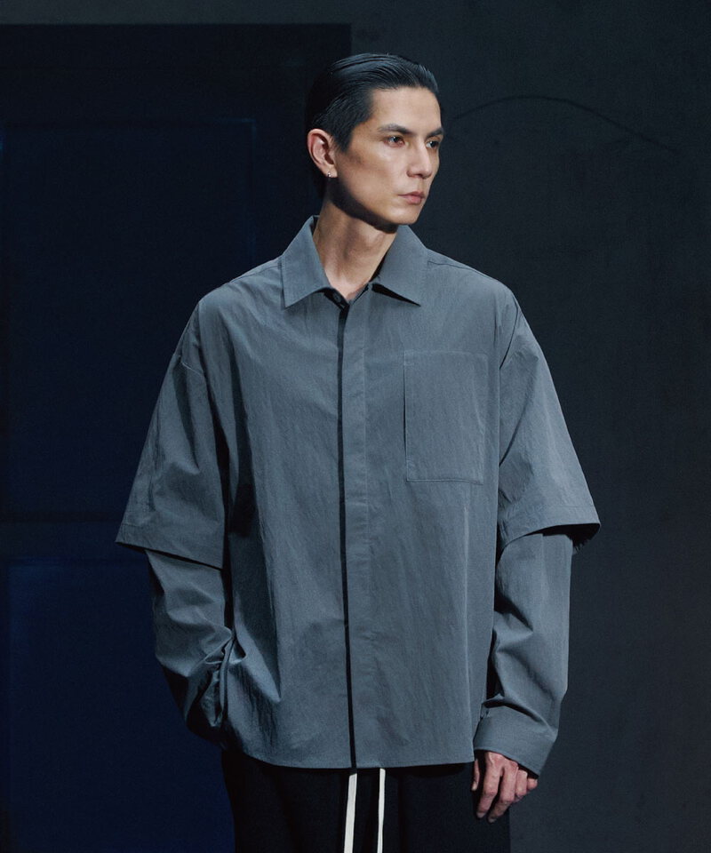 CHR9971-252 雙層襯衫 Layered Button up Shirt
