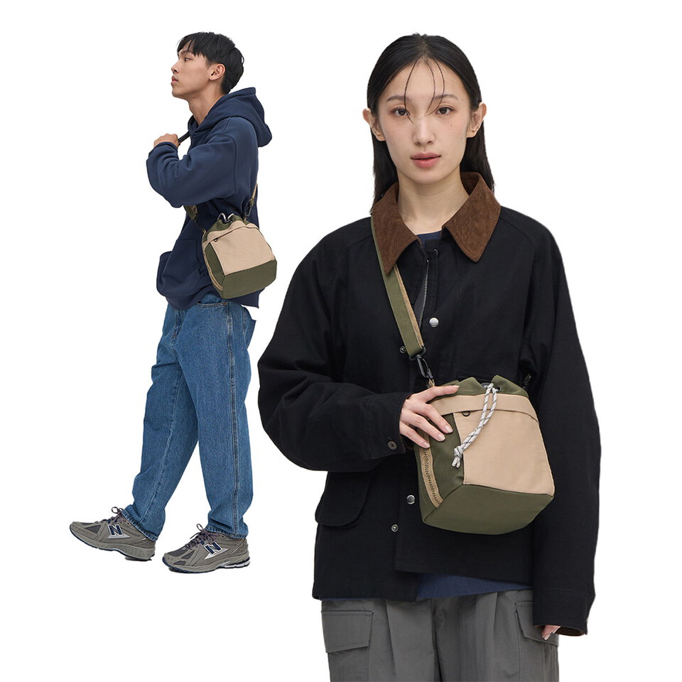 防潑水拼接水桶包 (中)