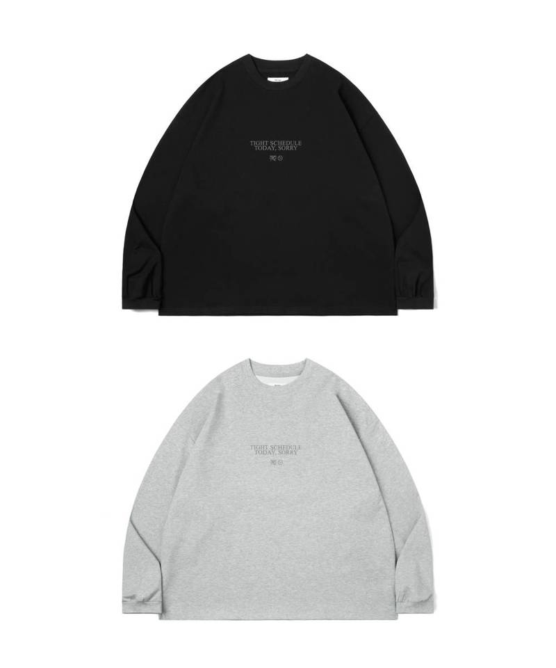 “TIGHT SCHEDULE” Loose Fit L/S Tee 圖像大學Tee