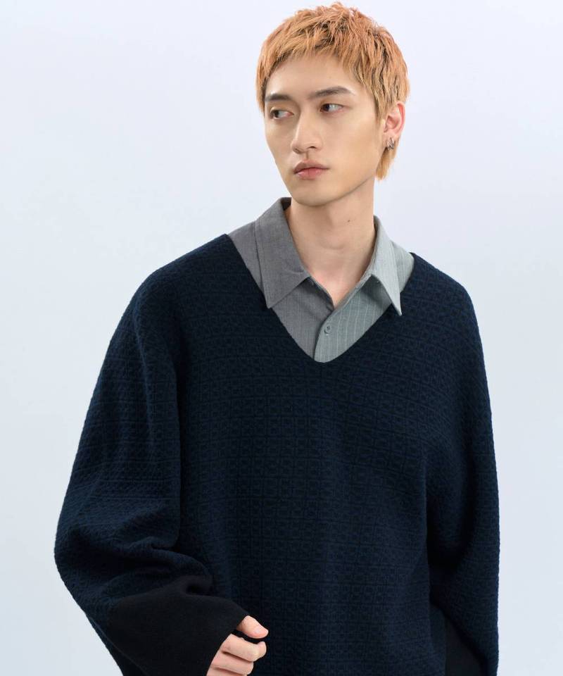 CRV0316-242 “Check Check” Knit Sweater V領針織衫