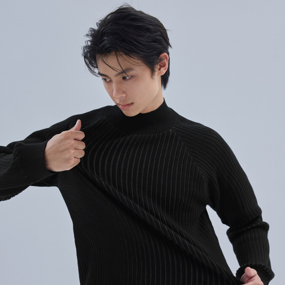 melsign聯名半高領雙面穿針織上衣