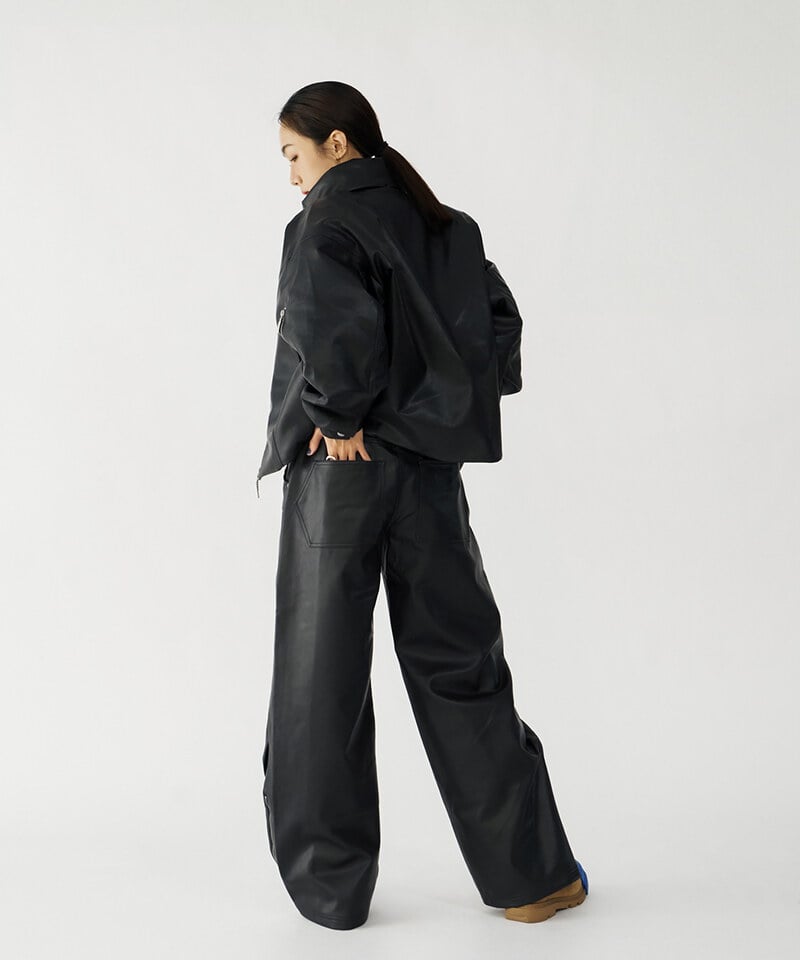 CRV1151-252 melsign聯名皮感立領鋪棉外套