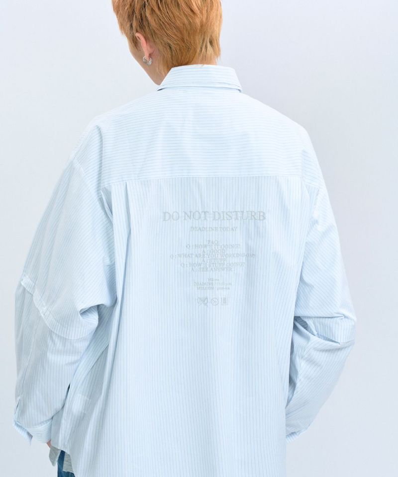 CRV3326-242  “DND” Oversized Pocket Shirt 電繡條紋襯衫