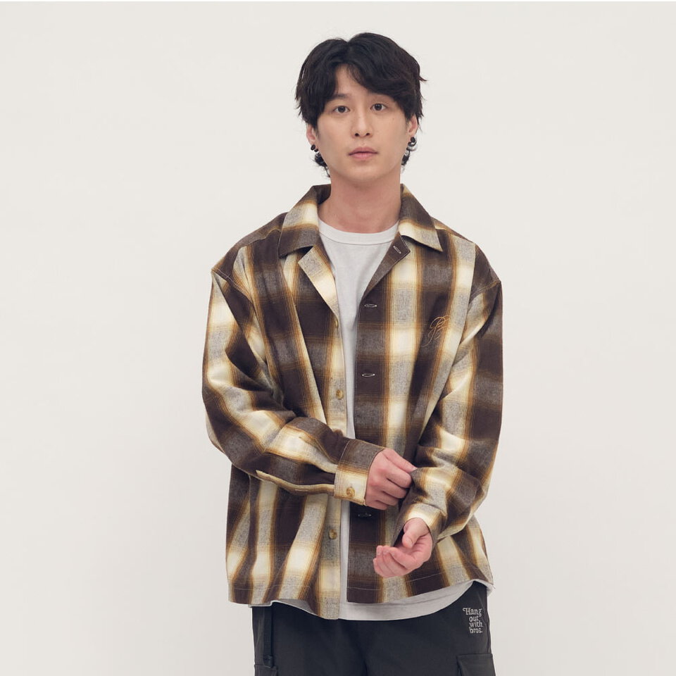 CRV3330-252 中信聯名格紋開領襯衫