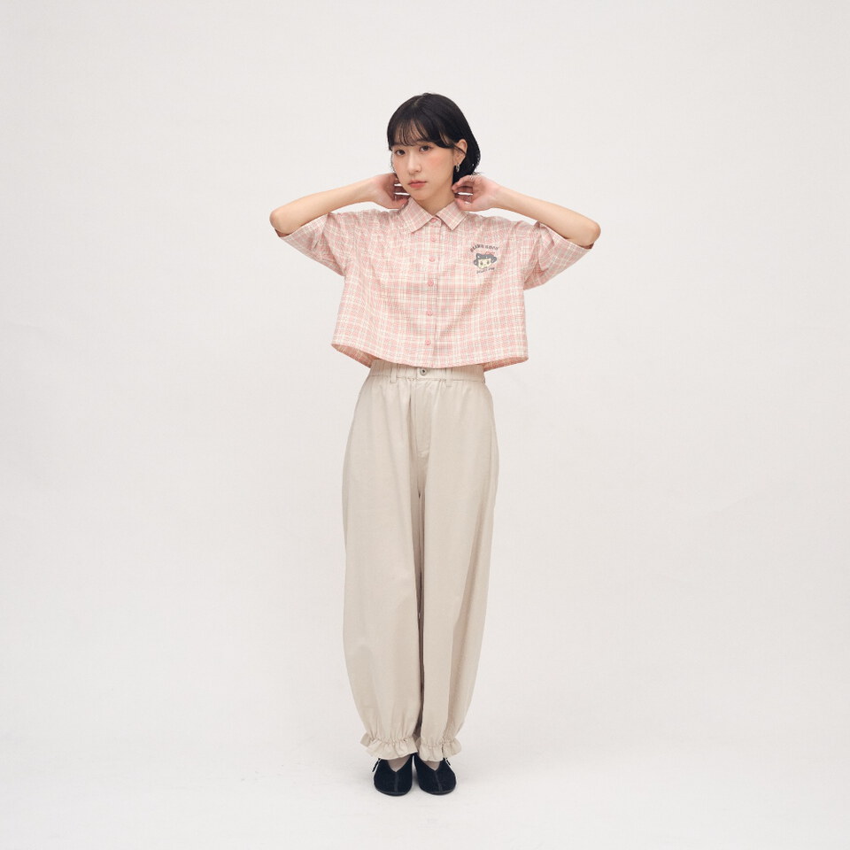 CRV3334-262 OSAMU GOODS 聯名格紋女裝短袖襯衫