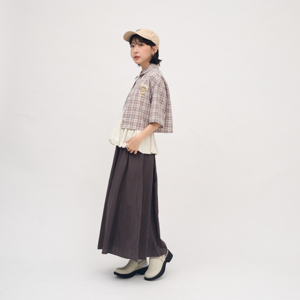 CRV3334-262 OSAMU GOODS 聯名格紋女裝短袖襯衫