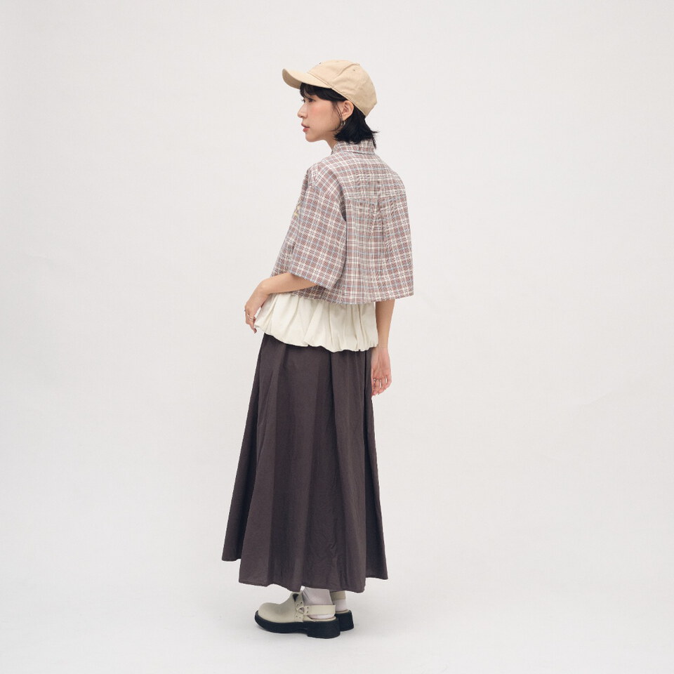 CRV3334-262 OSAMU GOODS 聯名格紋女裝短袖襯衫