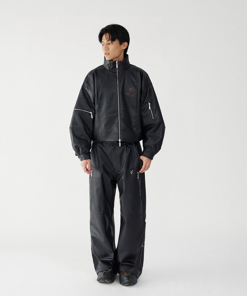 CRV3805-252 melsign聯名多口袋拉鍊皮褲