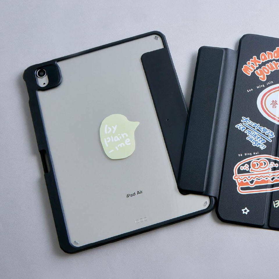 JNP早餐店塗鴉強悍磁吸iPad三折保護殼