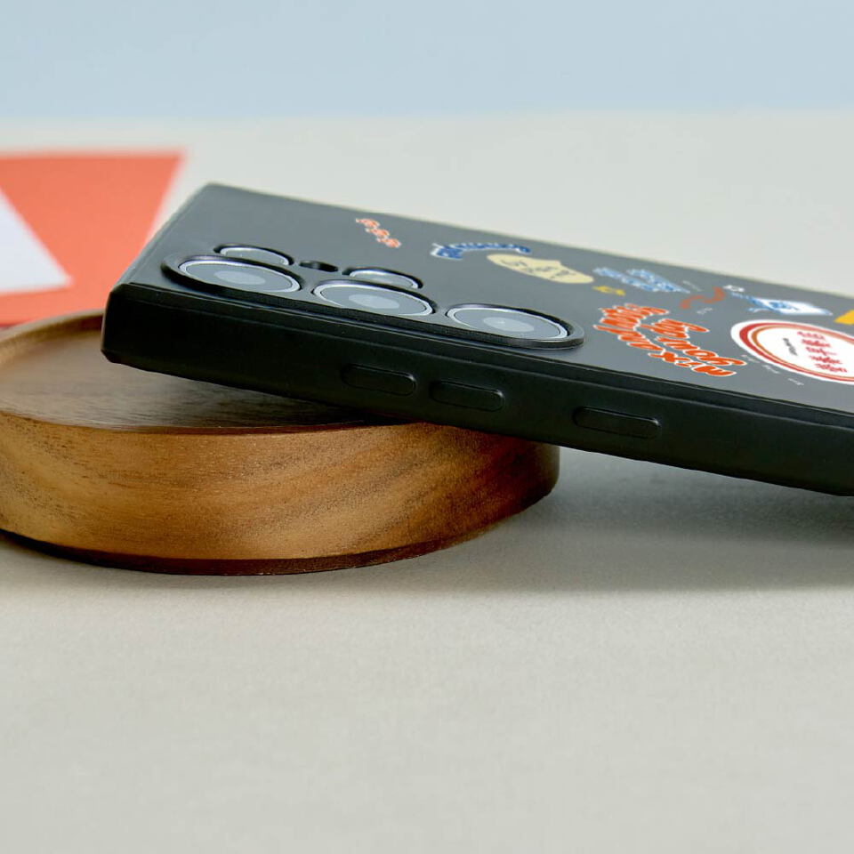 plain-me JNP早餐店塗鴉純色矽膠SAMSUNG手機殼