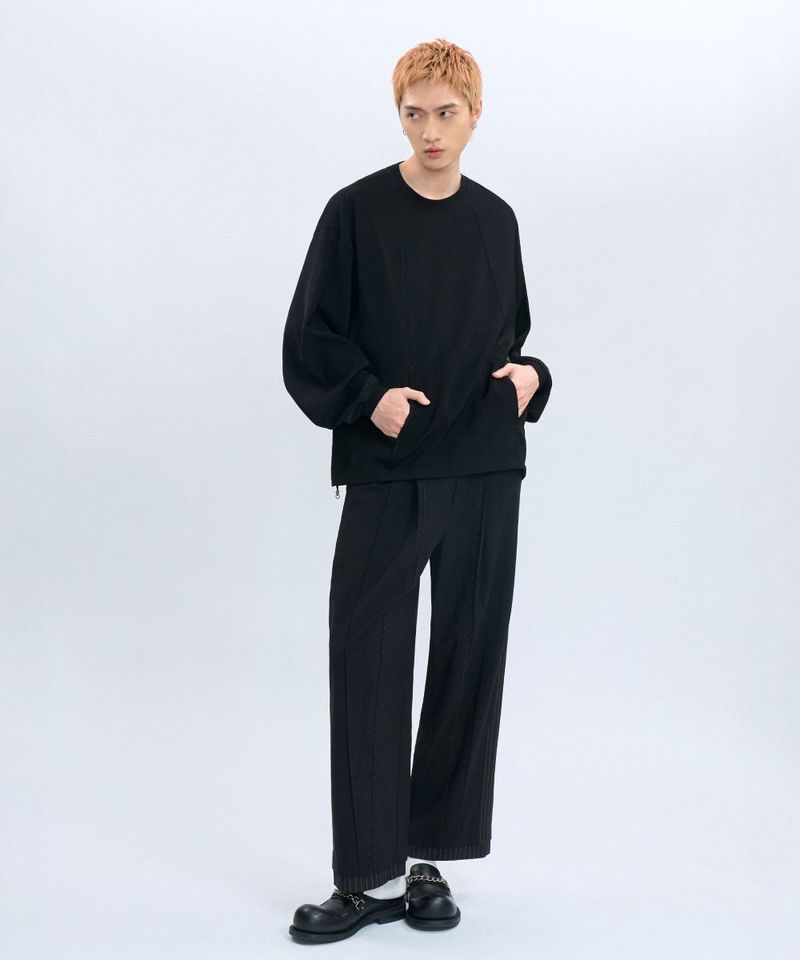 “Office Limited”Trousers 拼接條紋西裝褲