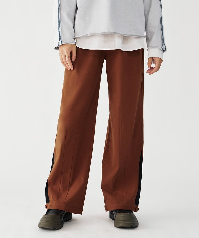 melsign聯名釦褶西料寬褲