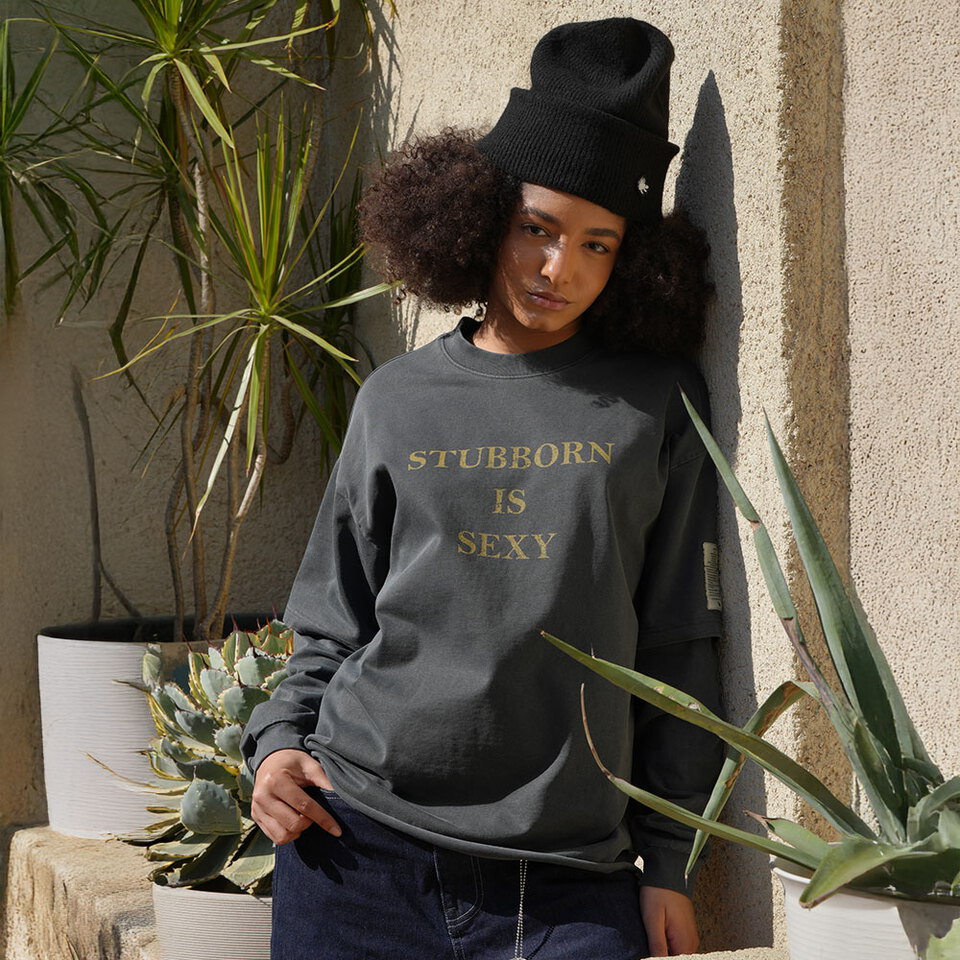 CSB0129-261 印花上衣 Stubborn Is Sexy LS Tee