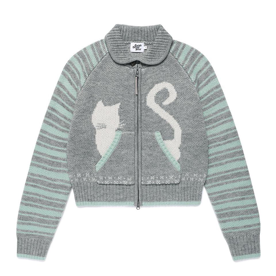 CVS0601-262 雙拉鏈針織外套 CATS BUTTON ZIP UP CARDIGAN