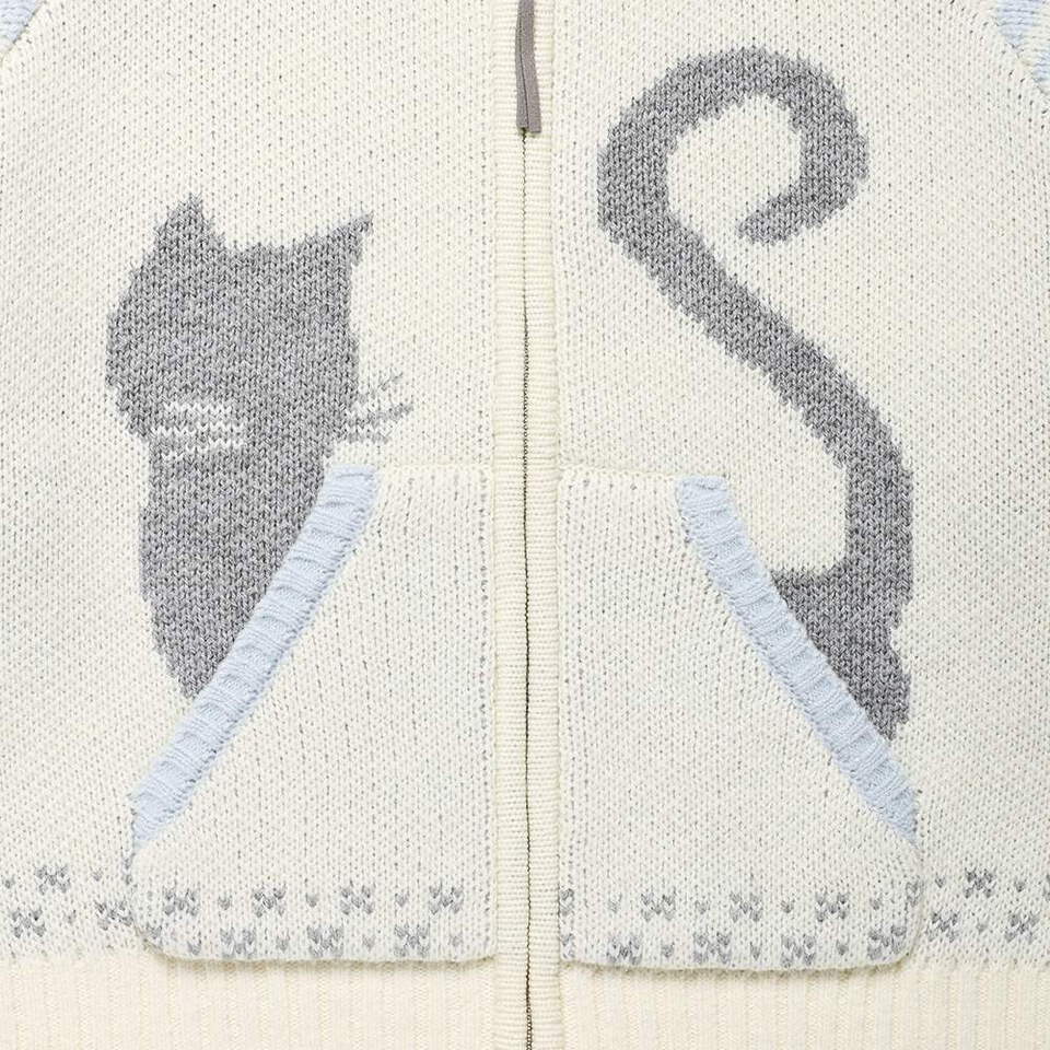 CVS0601-262 雙拉鏈針織外套 CATS BUTTON ZIP UP CARDIGAN