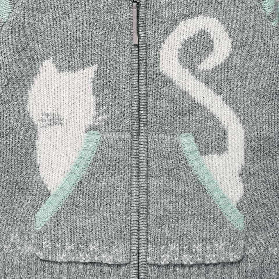 CVS0601-262 雙拉鏈針織外套 CATS BUTTON ZIP UP CARDIGAN