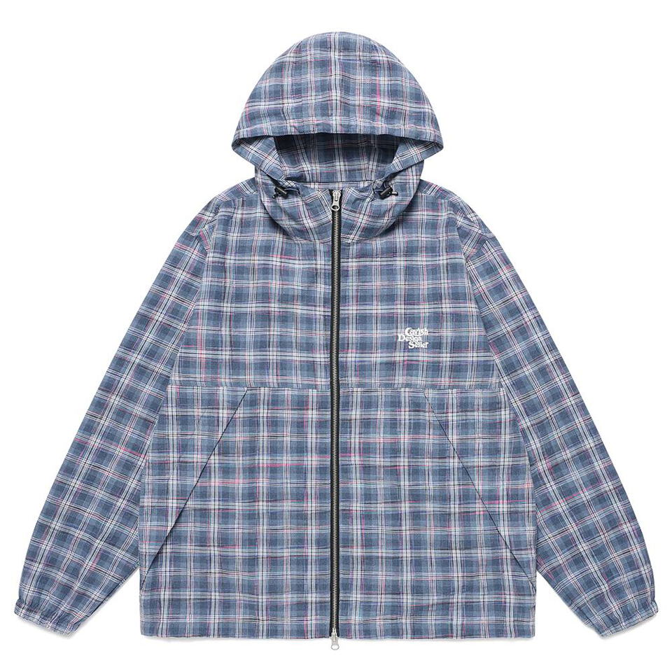 連帽風衣外套 HOODED CHECK WIND BREAKER