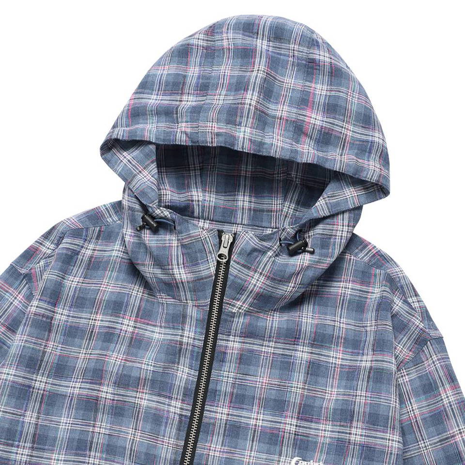 連帽風衣外套 HOODED CHECK WIND BREAKER