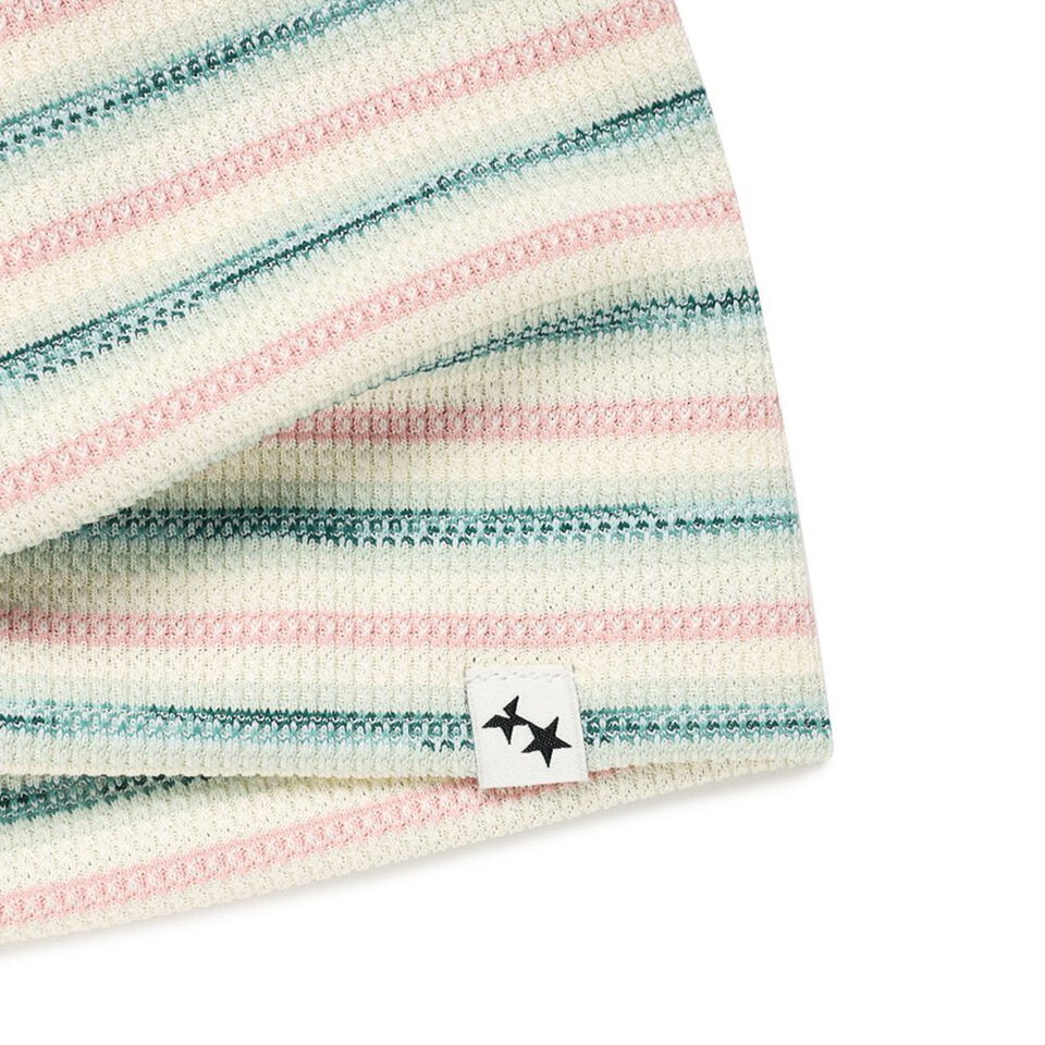 條紋鈕扣毛帽 STRIPED BUTTON BEANIE