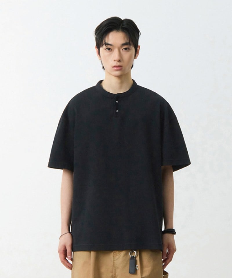 DMB0005-251 華夫格亨利領上衣 WAFFLE HENLEY NECK HALF T-SHIRT