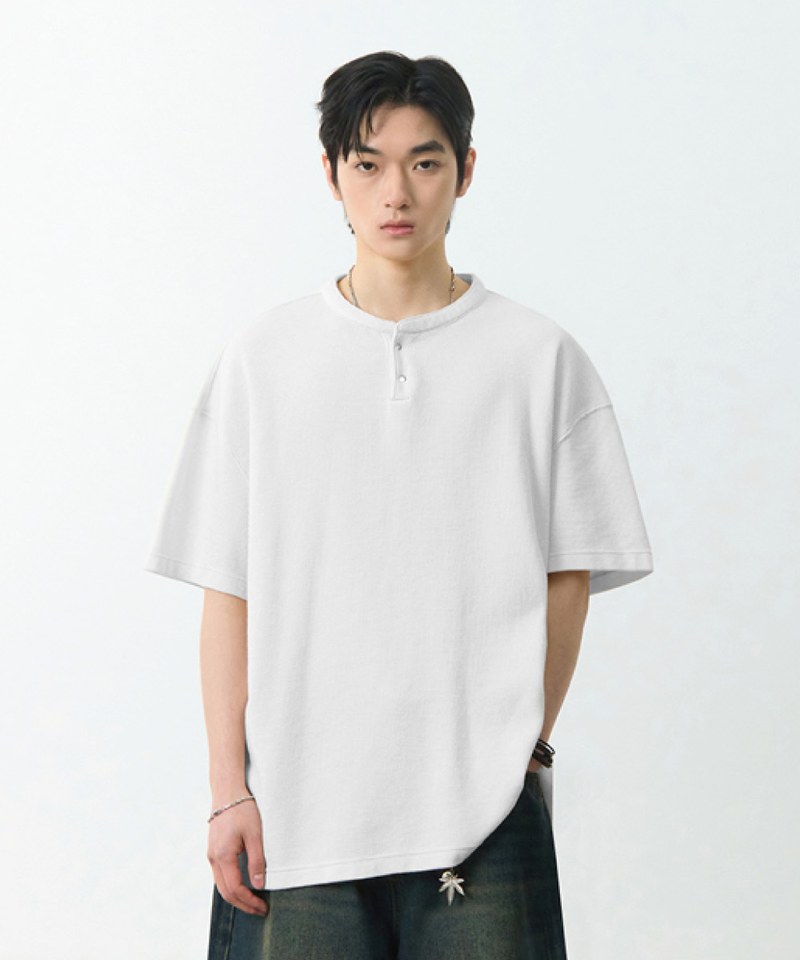 DMB0005-251 華夫格亨利領上衣 WAFFLE HENLEY NECK HALF T-SHIRT