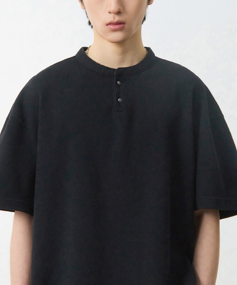DMB0005-251 華夫格亨利領上衣 WAFFLE HENLEY NECK HALF T-SHIRT