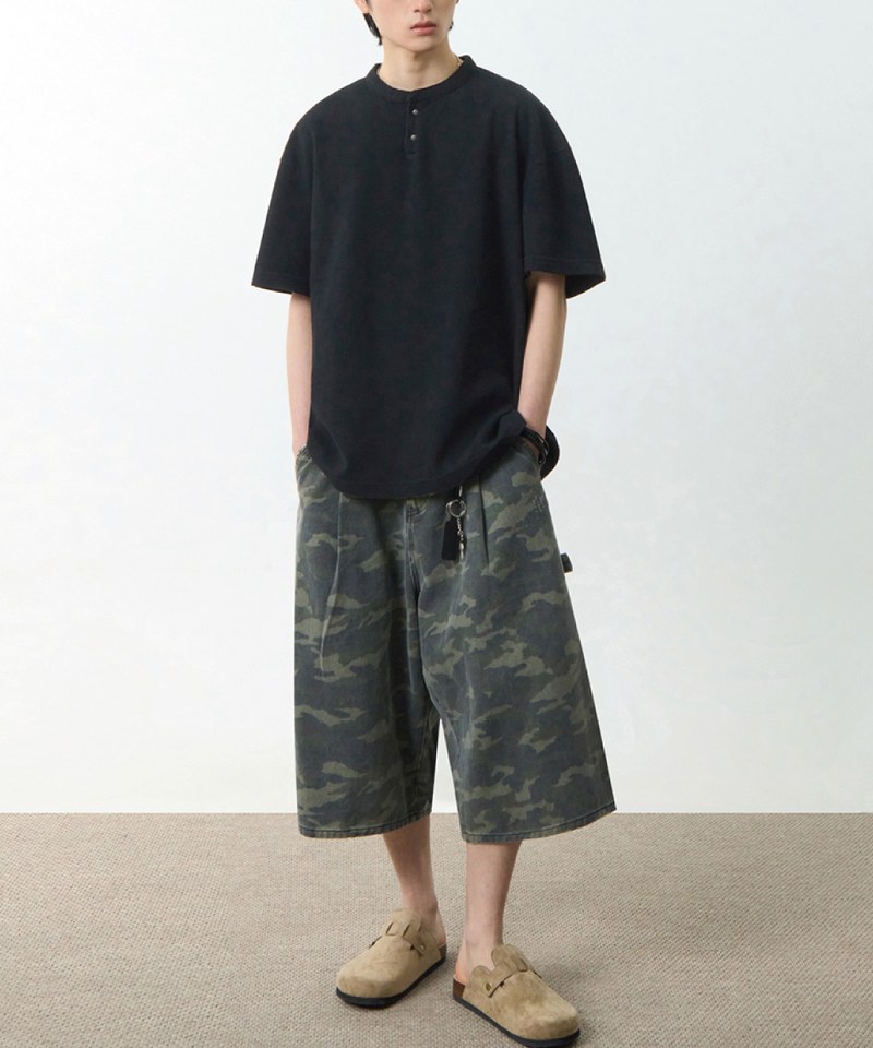 DMB0005-251 華夫格亨利領上衣 WAFFLE HENLEY NECK HALF T-SHIRT