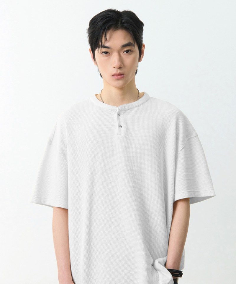 DMB0005-251 華夫格亨利領上衣 WAFFLE HENLEY NECK HALF T-SHIRT