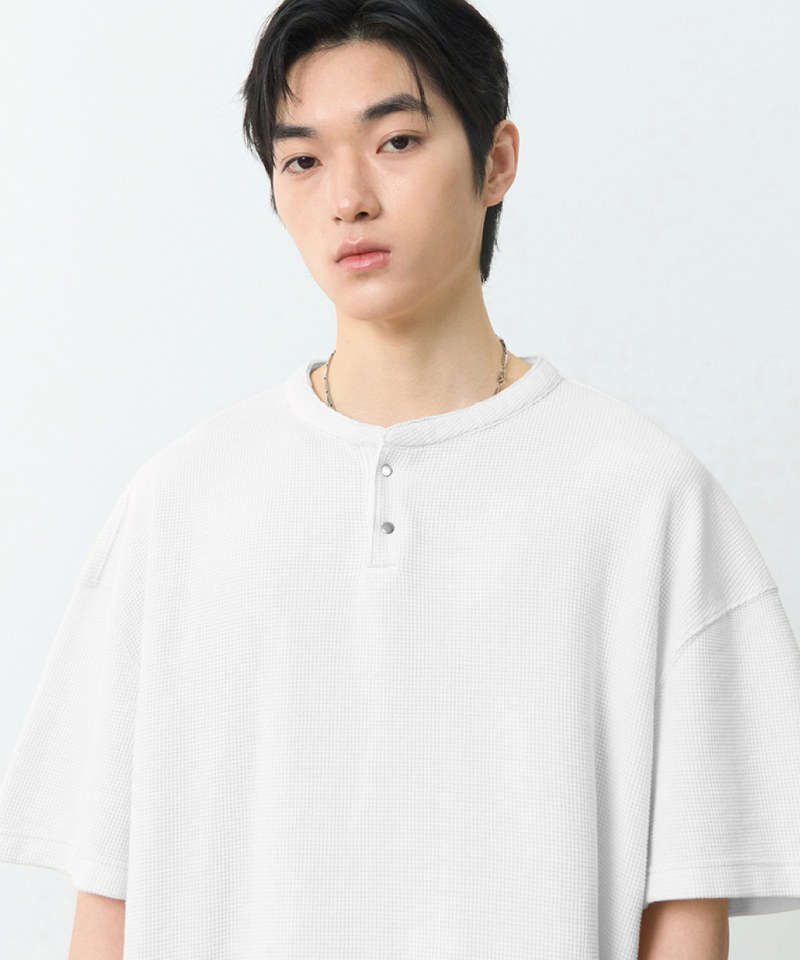 DMB0005-251 華夫格亨利領上衣 WAFFLE HENLEY NECK HALF T-SHIRT