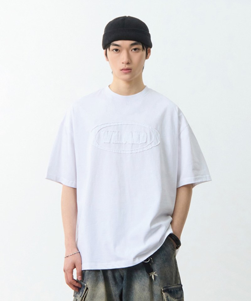 DMB0006-251 水洗短袖T恤 CUT-OFF APPLIQUE HALF T-SHIRT