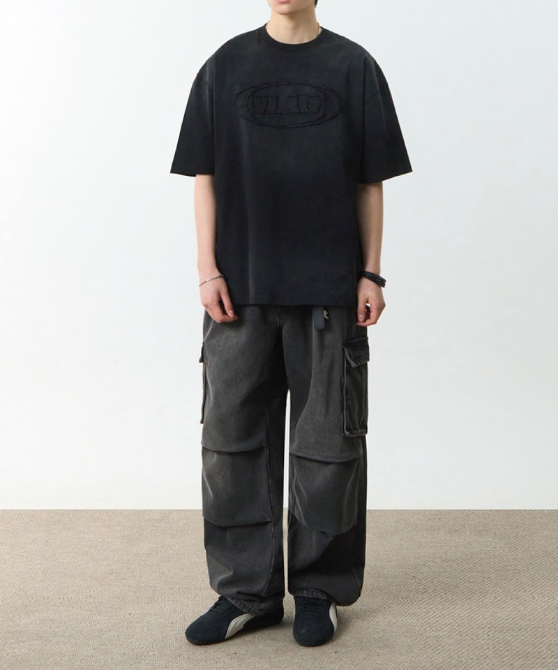 DMB0006-251 水洗短袖T恤 CUT-OFF APPLIQUE HALF T-SHIRT