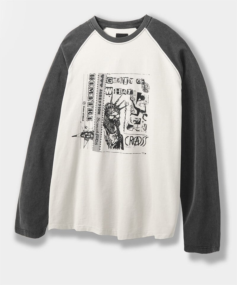 DMB0012-252 圖像上衣 RAGLAN COLOR BLOCK PIGMENT ARTWORK T-SHIRT