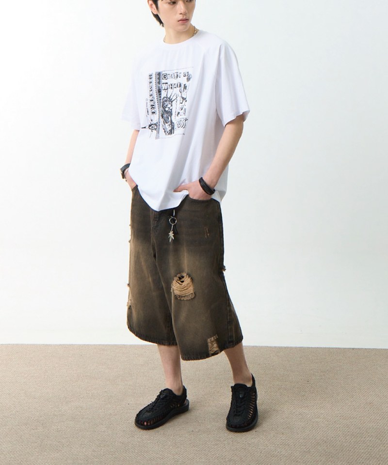 DMB0110-251 印花上衣 RAGLAN COLOR BLOCK PIGMENT ARTWORK SHORT SLEEVE T-SHIRT