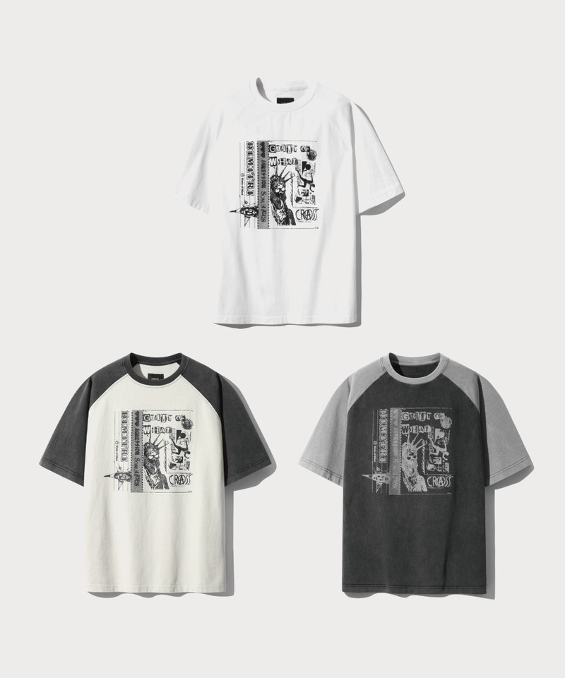 DMB0110-251 印花上衣 RAGLAN COLOR BLOCK PIGMENT ARTWORK SHORT SLEEVE T-SHIRT