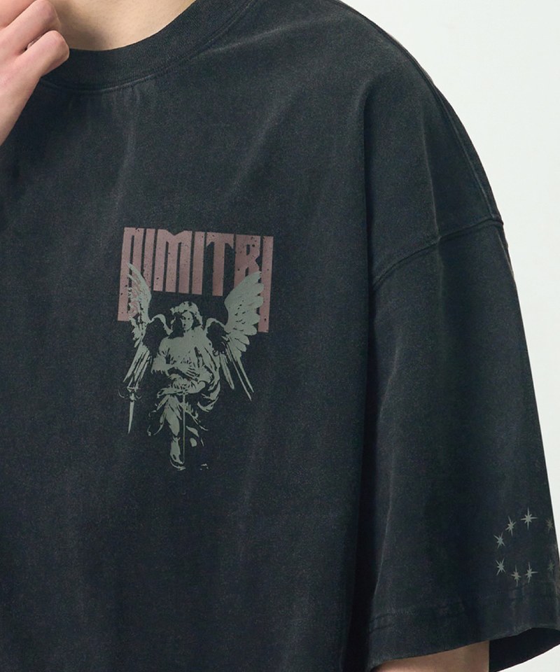 DMB0112-251 復古印花上衣 PIGMENT FADE WASHING ARTWORK HALF T-SHIRT