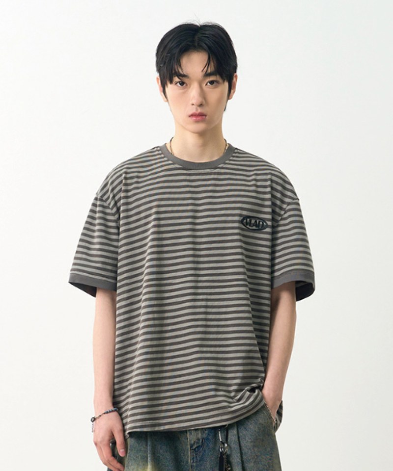 條紋T恤 BLEND STRIPED RINGER HALF T-SHIRT