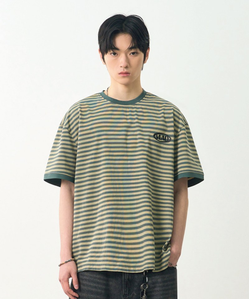 DMB0116-251 條紋T恤 BLEND STRIPED RINGER HALF T-SHIRT