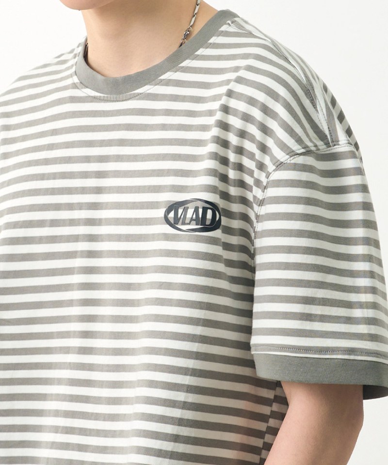 DMB0116-251 條紋T恤 BLEND STRIPED RINGER HALF T-SHIRT
