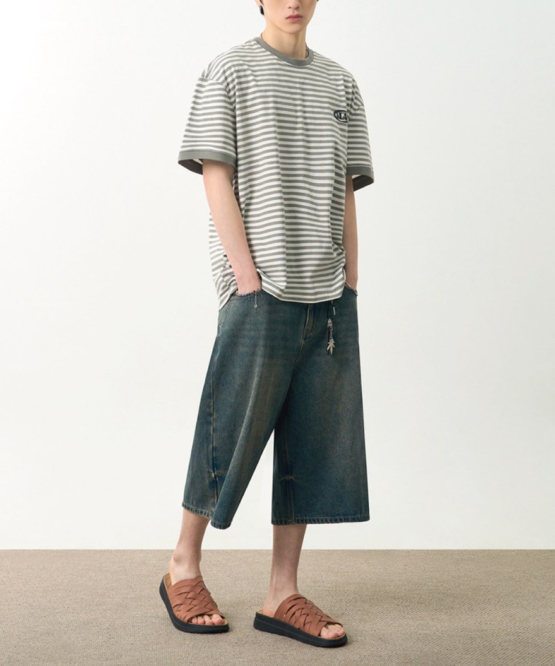 DMB0116-251 條紋T恤 BLEND STRIPED RINGER HALF T-SHIRT