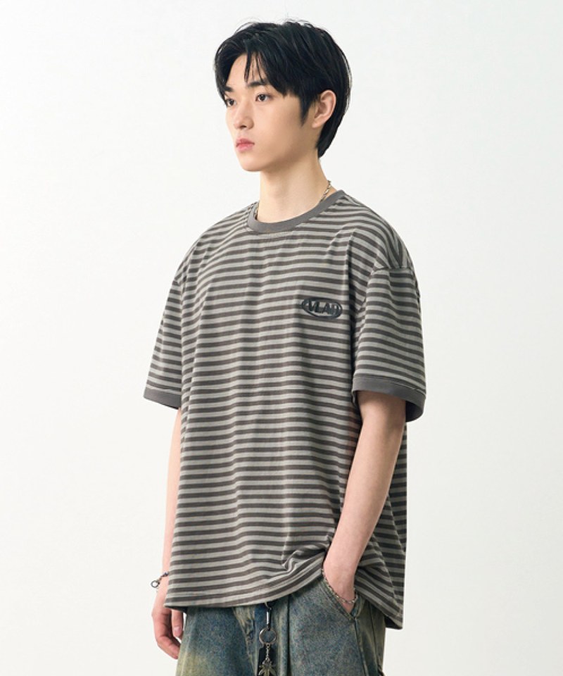DMB0116-251 條紋T恤 BLEND STRIPED RINGER HALF T-SHIRT
