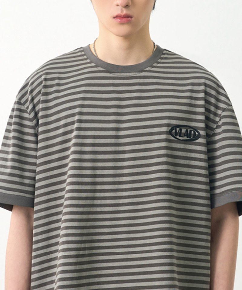 DMB0116-251 條紋T恤 BLEND STRIPED RINGER HALF T-SHIRT