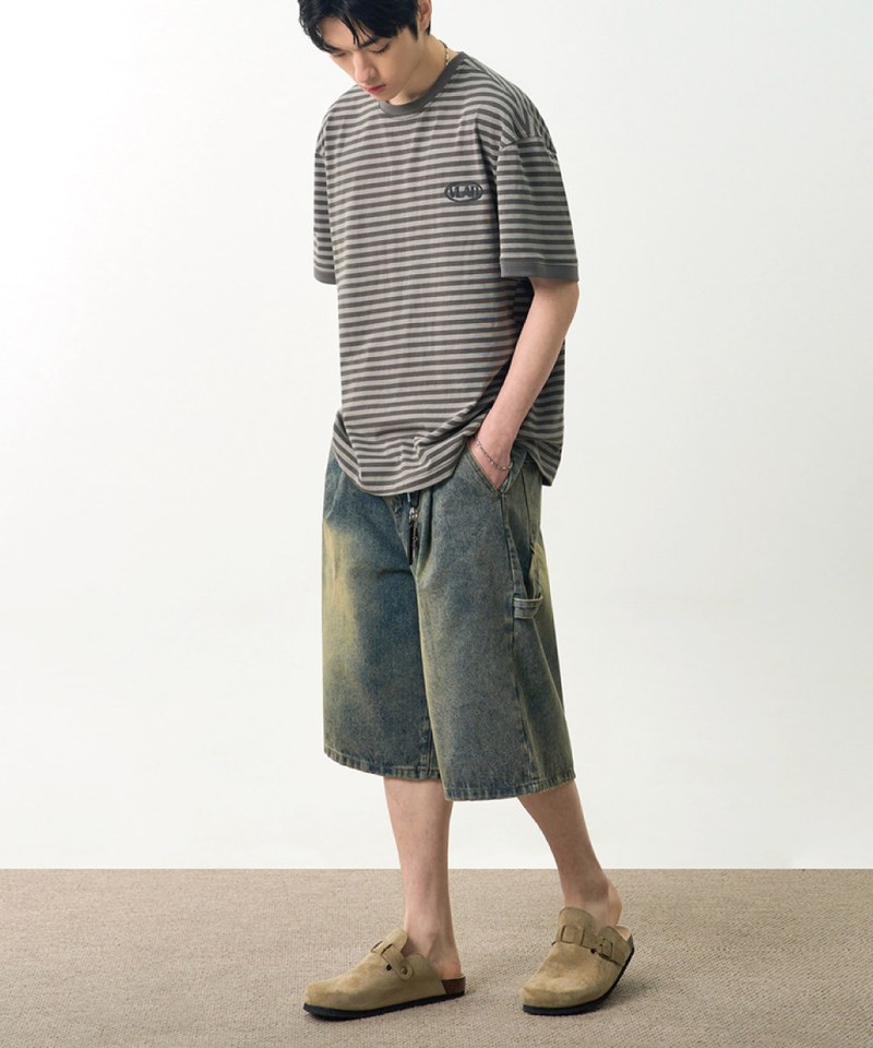 DMB0116-251 條紋T恤 BLEND STRIPED RINGER HALF T-SHIRT