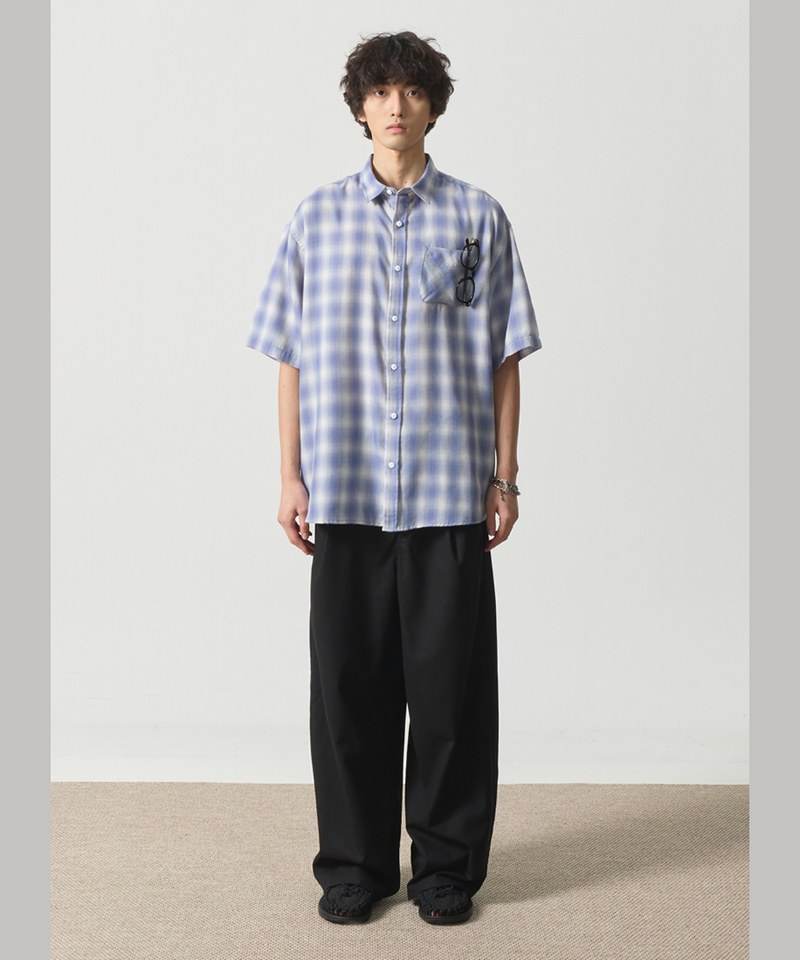格紋襯衫 FOUR SEASONS OMBRE CHECK HALF SHIRT