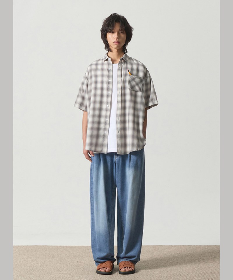 格紋襯衫 FOUR SEASONS OMBRE CHECK HALF SHIRT