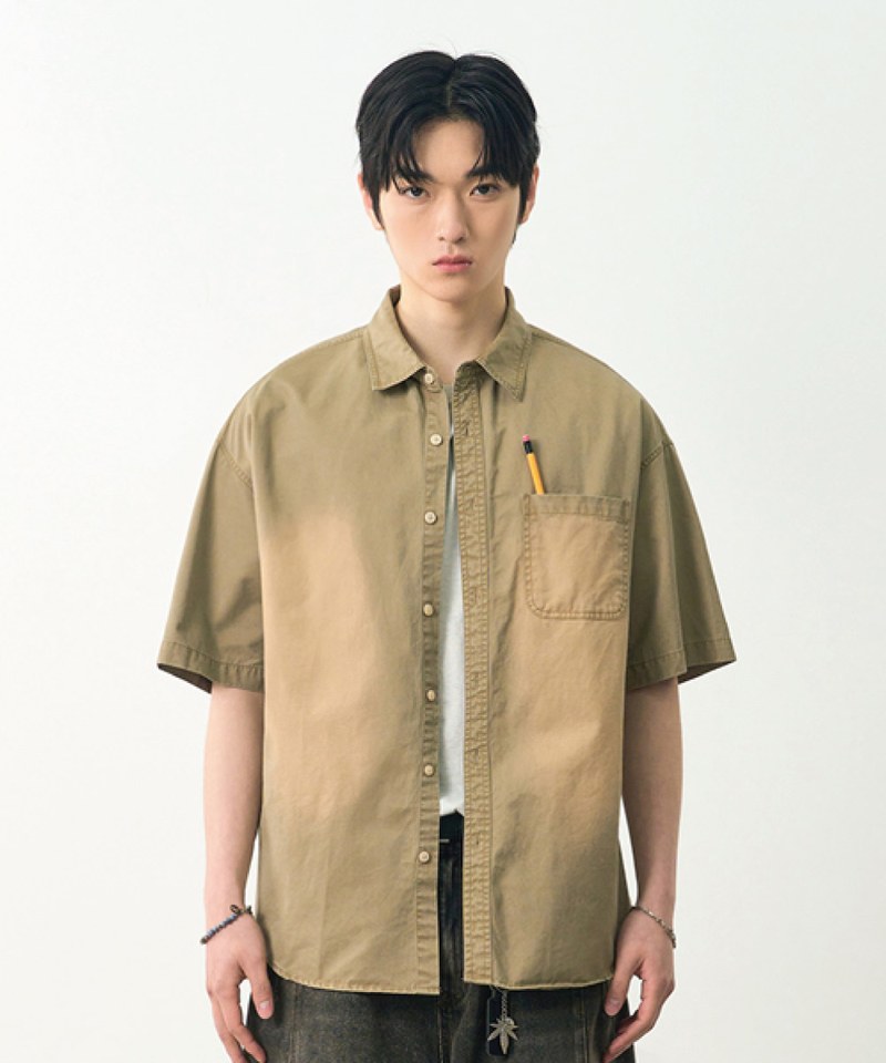 DMB0233-251 水洗襯衫 BIO WASHING COTTON HALF SHIRT