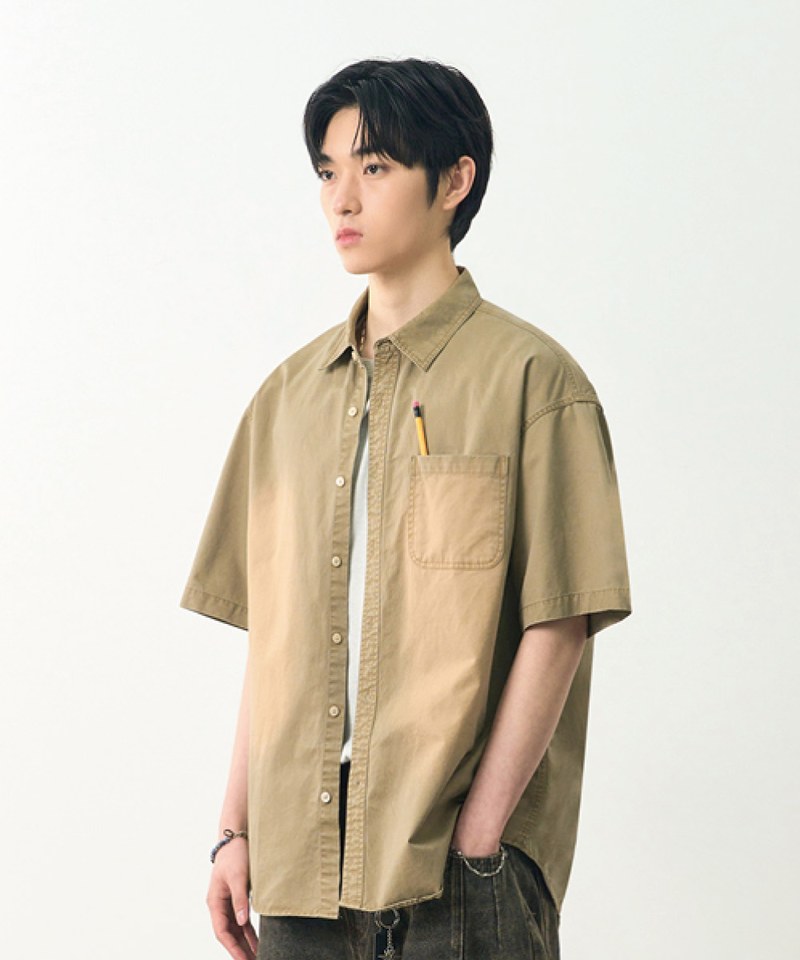 水洗襯衫 BIO WASHING COTTON HALF SHIRT