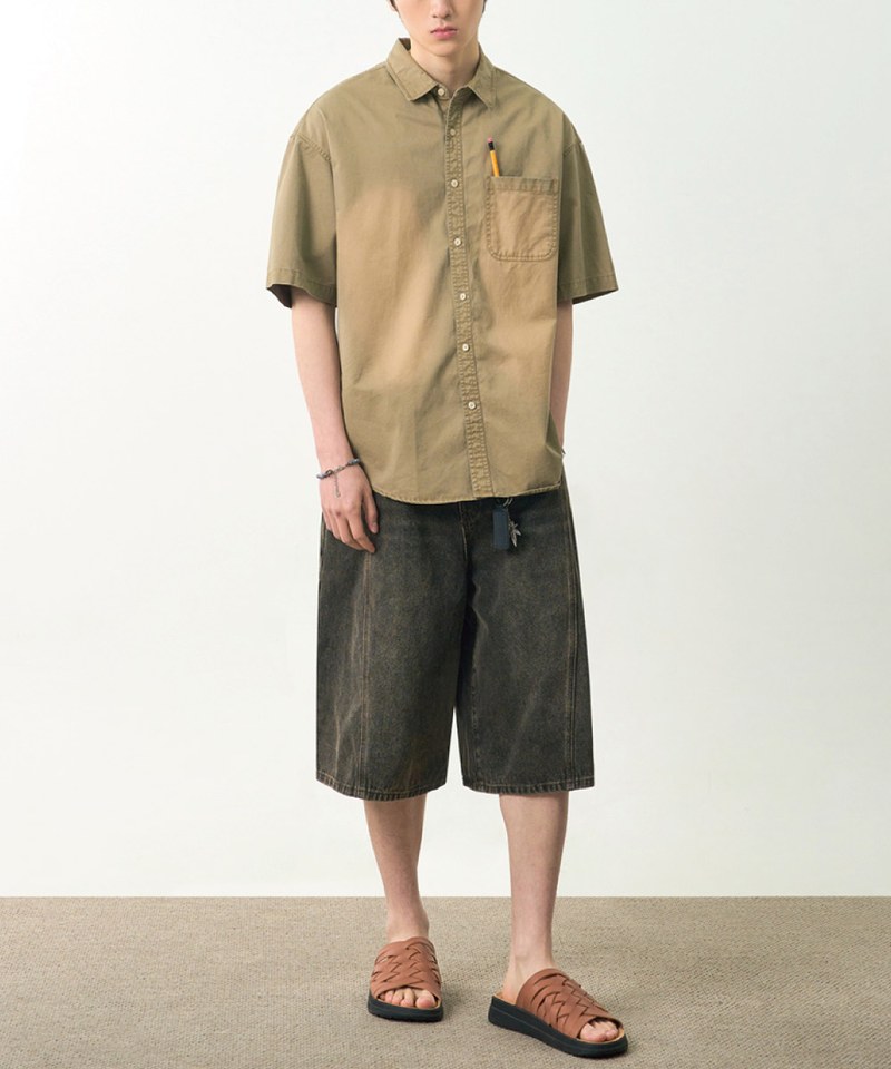 水洗襯衫 BIO WASHING COTTON HALF SHIRT
