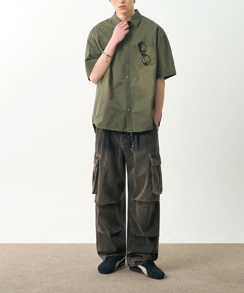 水洗襯衫 BIO WASHING COTTON HALF SHIRT