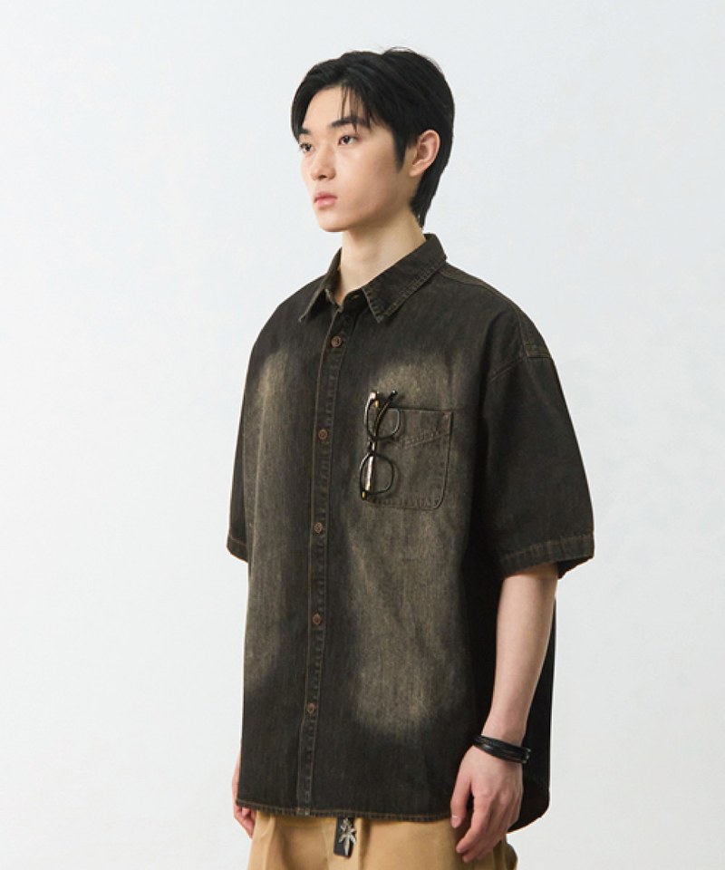 水洗牛仔襯衫 DENIM HALF SHIRT