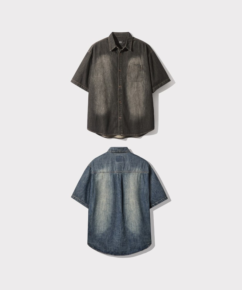 水洗牛仔襯衫 DENIM HALF SHIRT